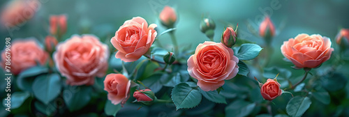 Wallpaper Mural Blooming Rose Amidst Lush Green Garden - Springtime Beauty Torontodigital.ca