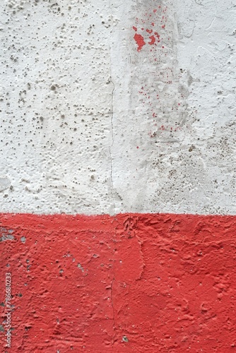 Detailed shot of a red and white painted wall, suitable for backgrounds