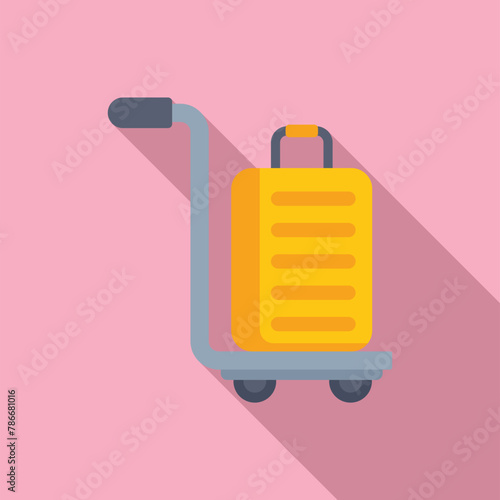Support move plastic icon flat vector. Steel object. Airport platform trolley