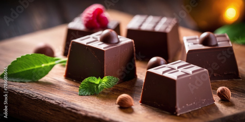 World Chocolate Day. chocolates. chocolate bar. delicious chocolate. Chocolate is on the table © Vladislav