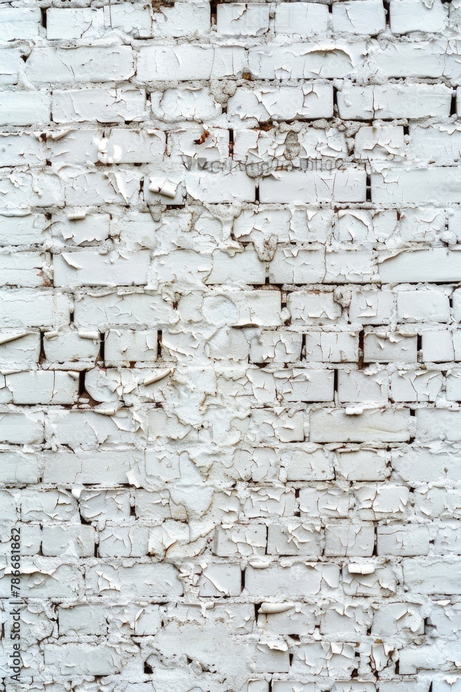 A white brick wall with peeling paint. Suitable for backgrounds and texture designs A white brick wall with peeling paint. Suitable for backgrounds and texture designs