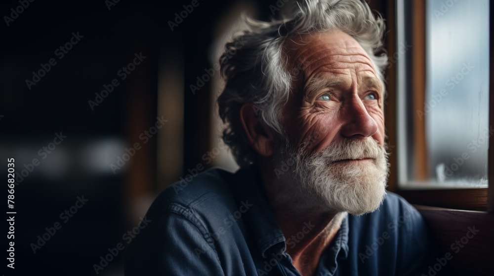 Unhappy sad old man portrait. Senior man reflective about something. Mature retirement concept. Dignifield old age Unhappy sad old man portrait. Senior man reflective about something. Mature retirement concept. Dignifield old age