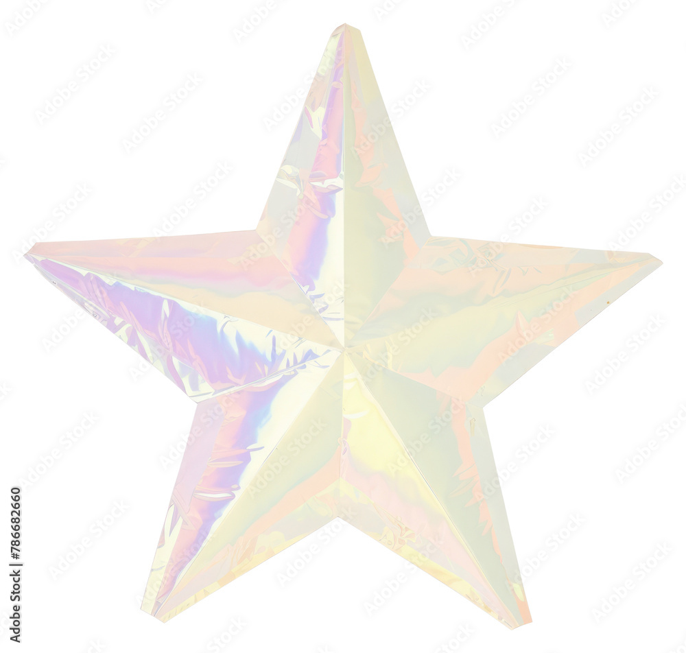Obraz premium PNG Holographic star ripped paper backgrounds white background echinoderm