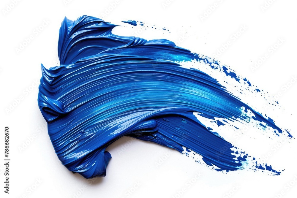Close up of blue paint on white surface, suitable for backgrounds or artistic projects