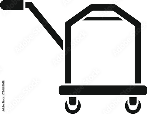 Handle luggage trolley icon simple vector. Design security. Perfect voyage