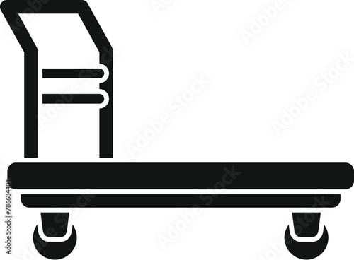 Voyage luggage trolley icon simple vector. Move help. Balance packing