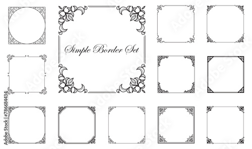 Decorative retro frames and border. Vintage square ornaments. antique deco. Isolated icons vector set.eps