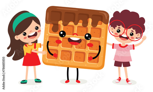 Vector Drawing Of A Waffle