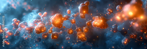 Synthesis of Nanocatalyst Illustration, Galaxy with stars and space dust in the universe galaxy 2d illustration