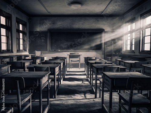 Aula vacía, espacio educativo desértico © Leonardo