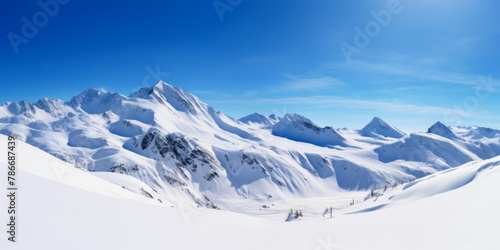 snow-capped mountain peaks Generative AI © Evghenii