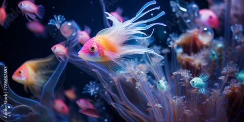 underwater world fish corals Generative AI #786687693