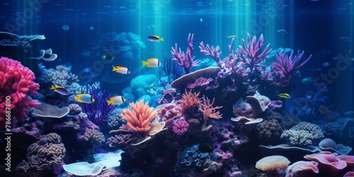 underwater world fish corals Generative AI #786687800