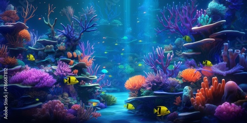 underwater world fish corals Generative AI #786687812
