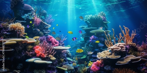 underwater world fish corals Generative AI #786687871