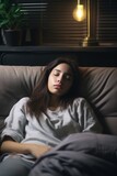 woman sleeping in bed Generative AI