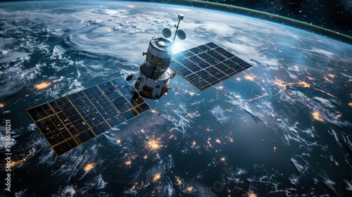 Space technology enables global connectivity through nano-satellite constellations orbiting Earth.