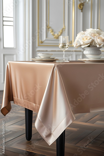 Elegant and Durable Oblong Table Cover with Minimalistic Design and Beautiful Sheen