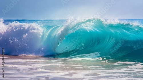 Image of a turquoise ocean wave. © kept
