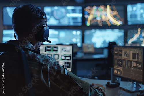 central office hub for cyber control and monitoring, highlighting the seamless integration of technology and expertise in safeguarding national security and facilitating army commu