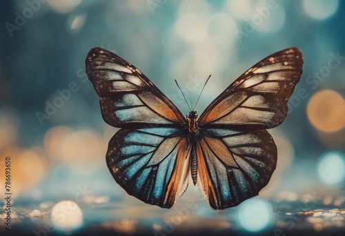 Wings of a butterfly Ulysses Wings of a butterfly texture background Butterfly wings ornament butterfly with beautiful brown blue black wings photo
