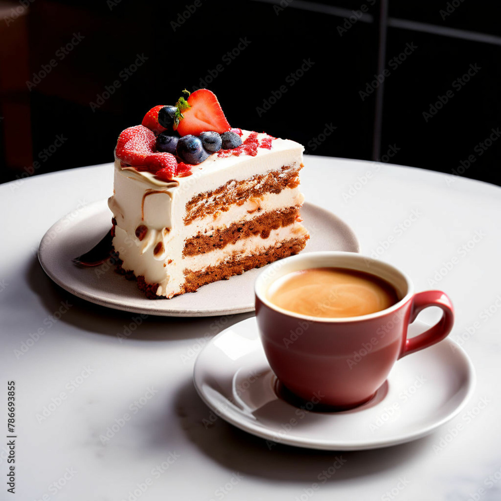 piece of cake with coffee piece of cake with coffee