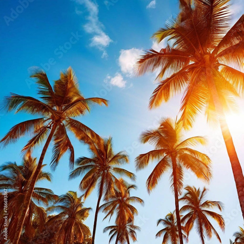 palm tree on the blue sky © Deede