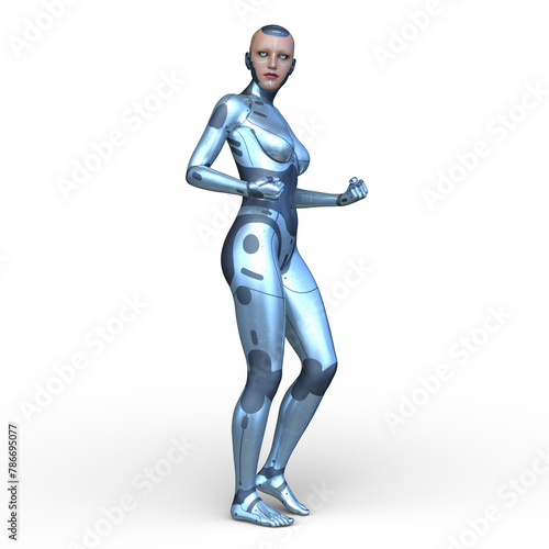 女性サイボーグ　3DCGレンダリング © tsuneomp
