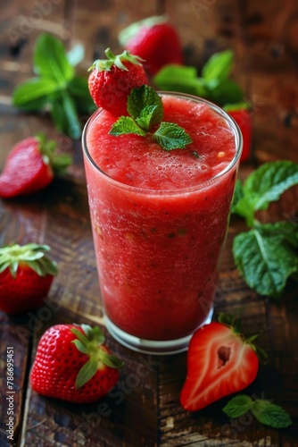 summer red juice in a glass