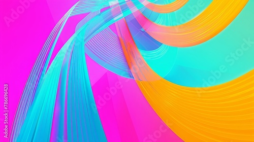 Ultraviolet render. Abstract Bright geometric background. Banner or poster creative graphic wallpaper. Geometry glow neon electric lines.