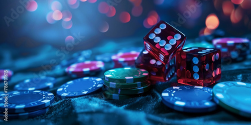 casino background with dice  photo