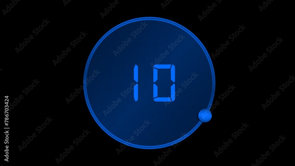 Transparent Alpha Countdown Timer Overlay video For Gym workout or rest timer. Transparent Alpha Countdown Timer Overlay video For Gym workout or rest timer.