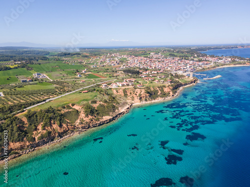 Kassandra coastline near town of Nea Fokea  Chalkidiki  Greece