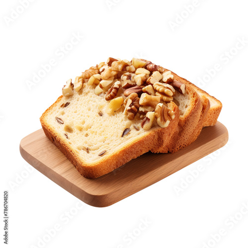 slice of bread on transparent background, clipping path, png, 