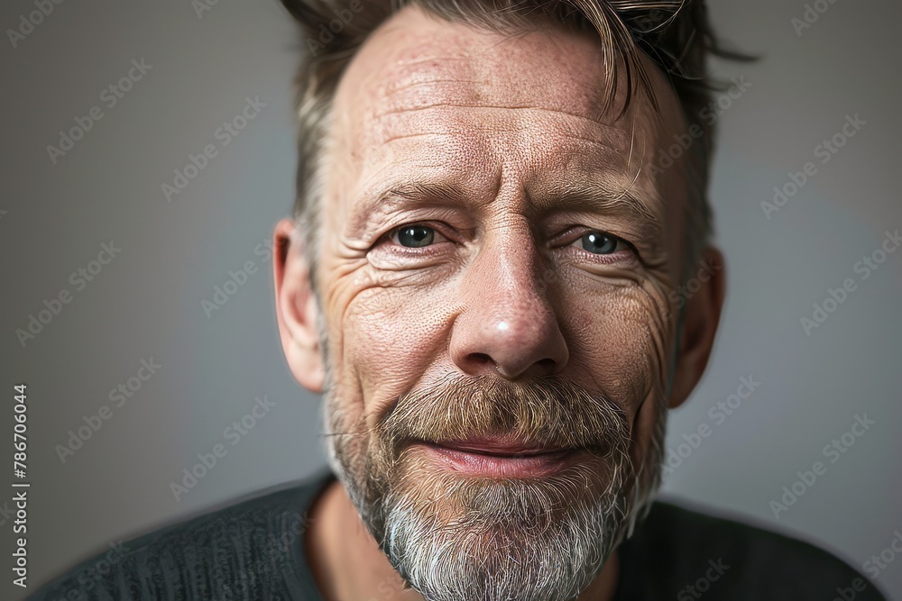 Portrait of a handsome senior man with grey beard and mustache. Portrait of a handsome senior man with grey beard and mustache.