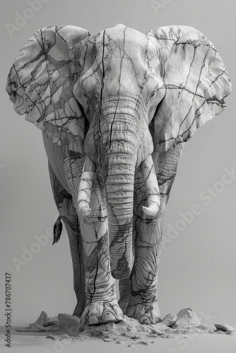 Elephant artistic marble effect illustration sculpture picture
