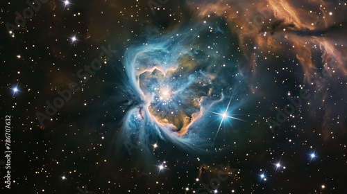 real photo of a nebula with real colors in its highest quality