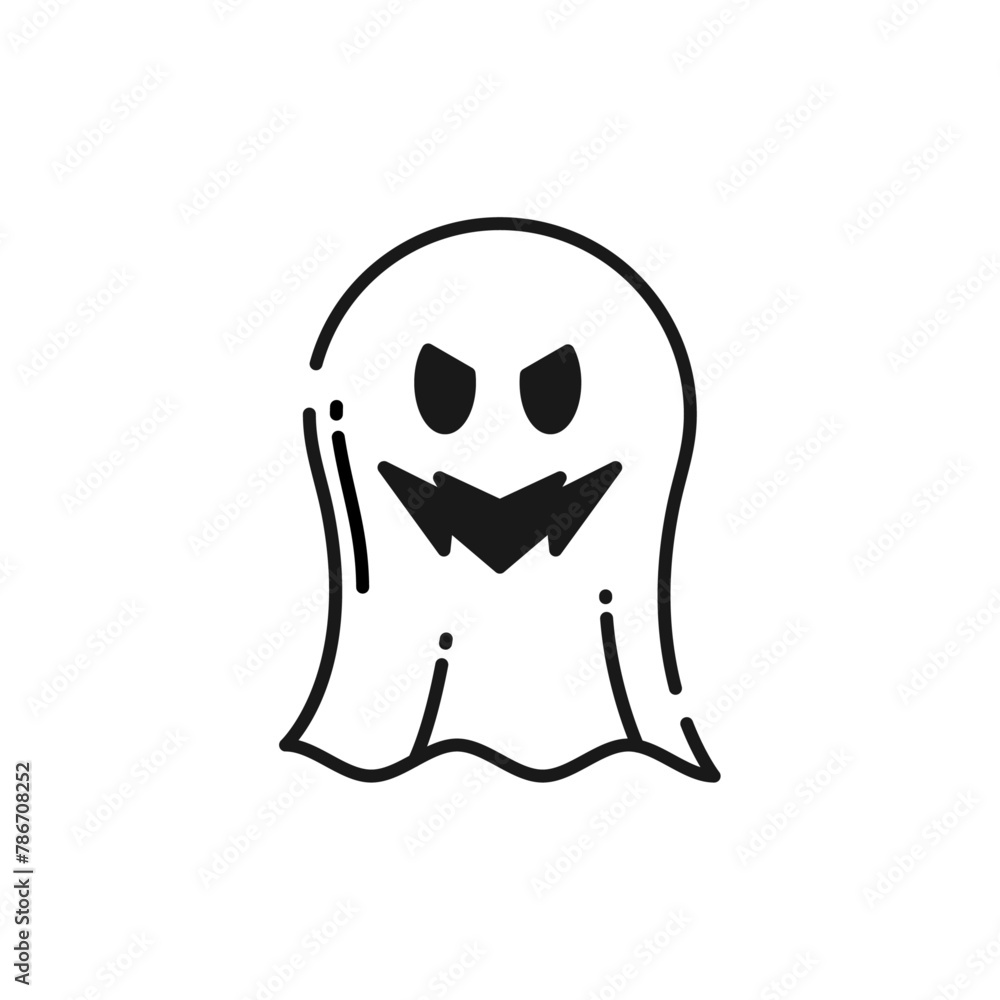 Ghost Line Icon - Halloween Elements Icon Vector Illustration. Ghost Line Icon - Halloween Elements Icon Vector Illustration.