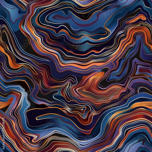 Vibrant Abstract Topographic Lines Illustration
