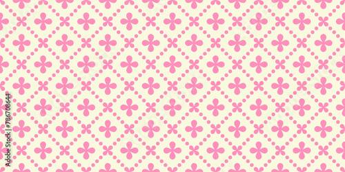 Abstract seamless pattern of pink cherry blossoms for wallpaper, background and fabric © Pattern Collector