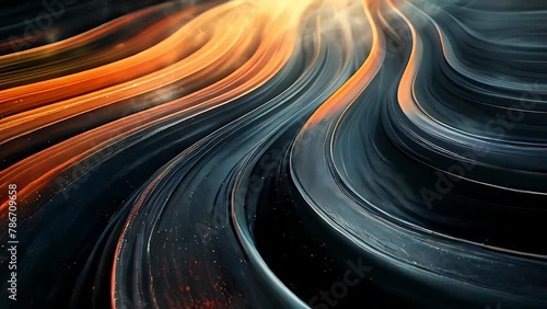 A composition of colorful geometric shapes in various sizes and orientations