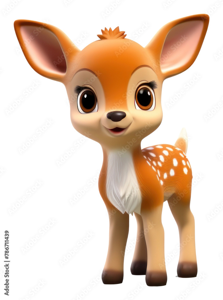 Fototapeta premium PNG Cute baby deer background figurine cartoon mammal