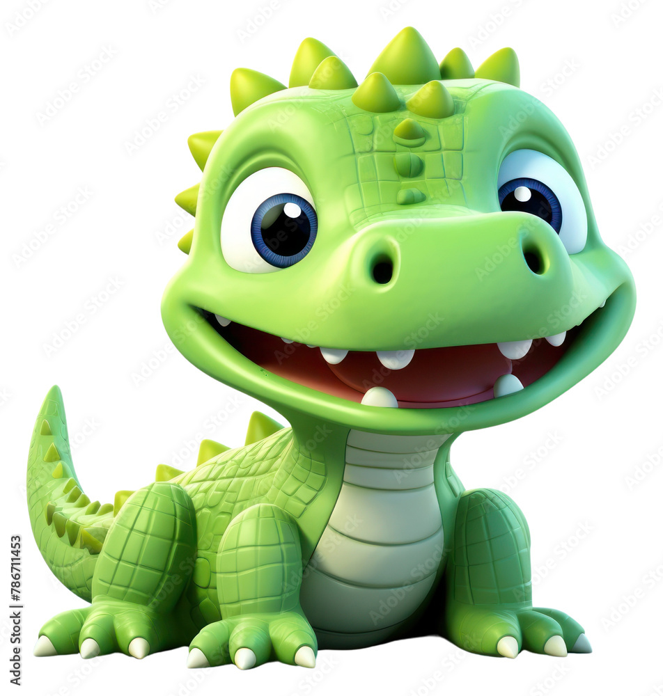 Fototapeta premium PNG Cute baby crocodile background dinosaur reptile cartoon