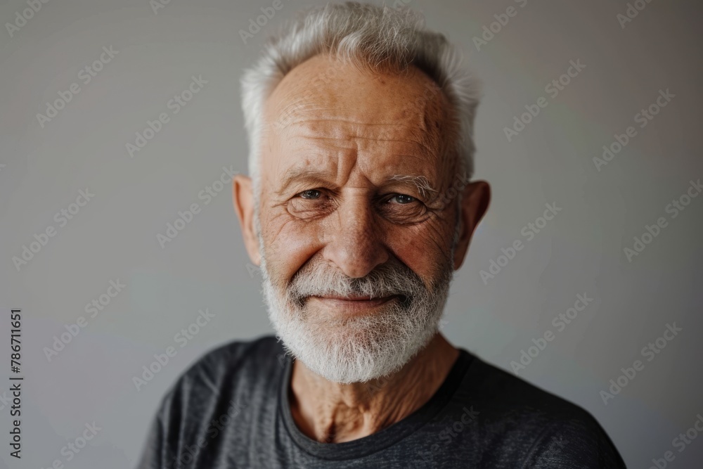 Portrait of an old man with grey hair and a beard. Portrait of an old man with grey hair and a beard.