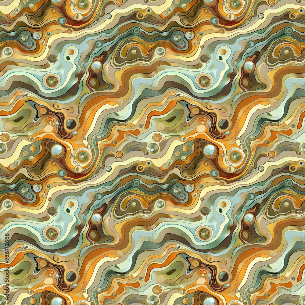 Abstract seamless pattern with pearl beads on a decorative colored marble background. 3D vector illustration for fabric design, scrapbooking, packaging. Jewelry background. Abstract seamless pattern with pearl beads on a decorative colored marble background. 3D vector illustration for fabric design, scrapbooking, packaging. Jewelry background.