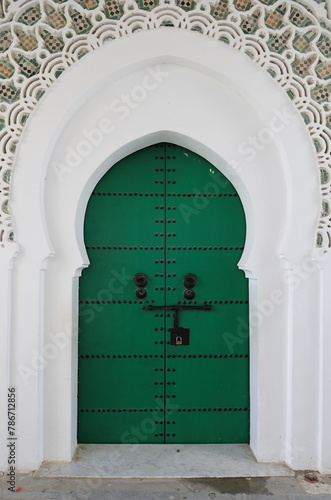 Arabic oriental styled door in Tangier, Morocco © alessandro0770