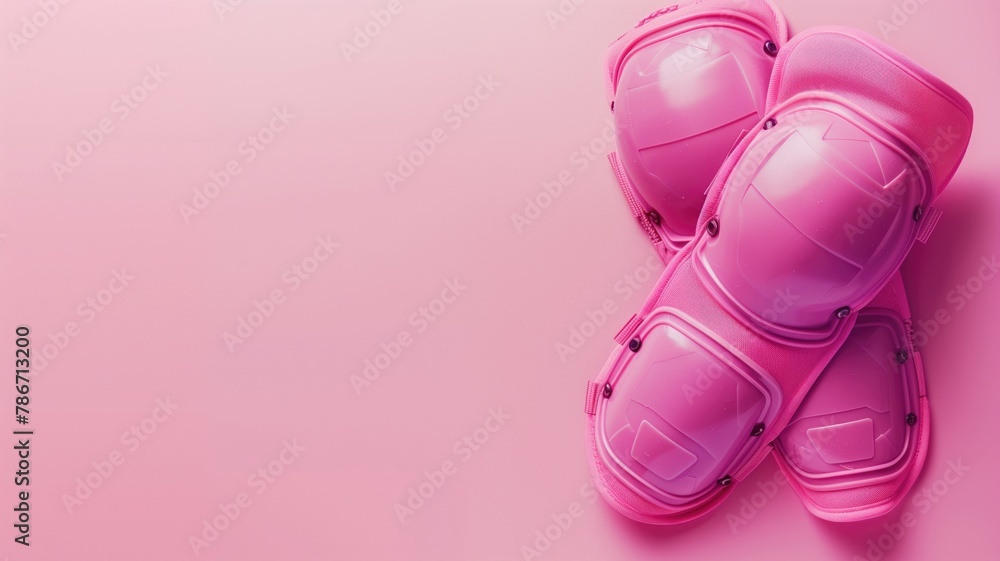 Fototapeta premium Pink sandals on pink background