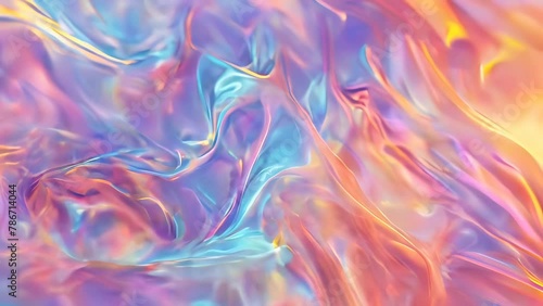 A close-up recording captures the dance of iridescent liquids as they swirl together, creating a tapestry of radiant colors. The fluid motion and blending of colors showcase a stunning play of lights