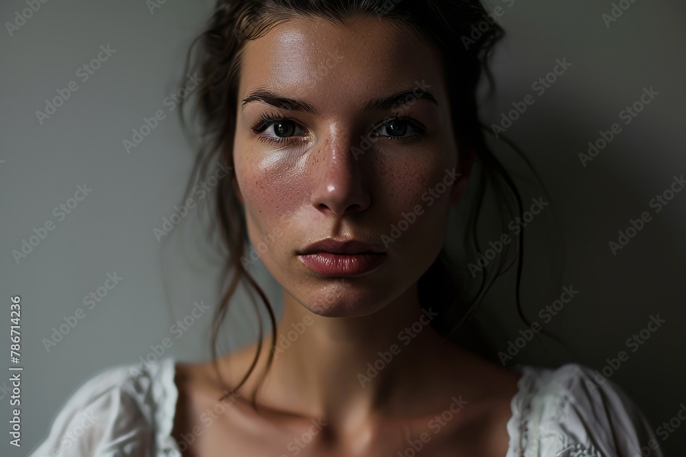 Portrait of a beautiful young woman with natural make-up. Portrait of a beautiful young woman with natural make-up.