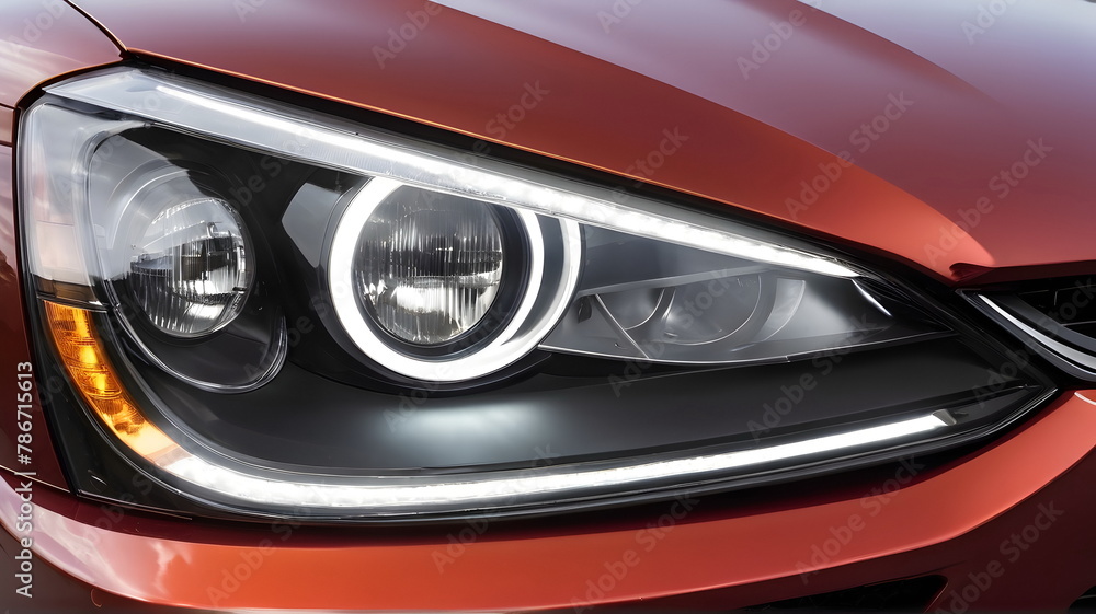 Details of the modern car headlamp Details of the modern car headlamp